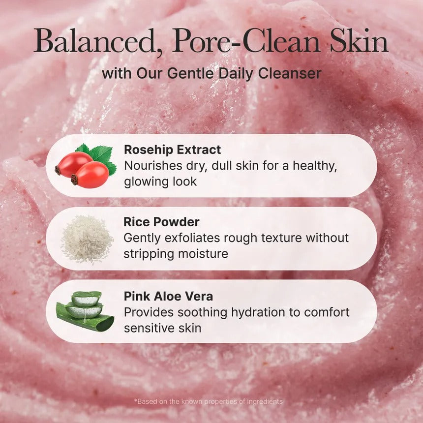 Gel de Limpeza Facial Fresh Rosehip Rice Mochi da ARENCIA