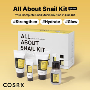 COSRX All About Snail Mucin Korean Skin Care Set 4, Mini Travel Essentials, Travel Size Gift Set with Snail Mucin Face Wash, Serum, Moisturizer by COSRX
