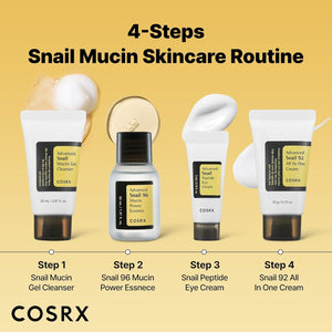 COSRX All About Snail Mucin Korean Skin Care Set 4, Mini Travel Essentials, Travel Size Gift Set with Snail Mucin Face Wash, Serum, Moisturizer by COSRX