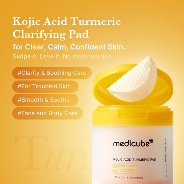 Kojic Acid Turmeric Clarifying Toner Pad by MEDICUBE