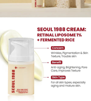 SEOUL 1988 Cream : Retinal Liposome 1% + Fermented Rice by KSECRET