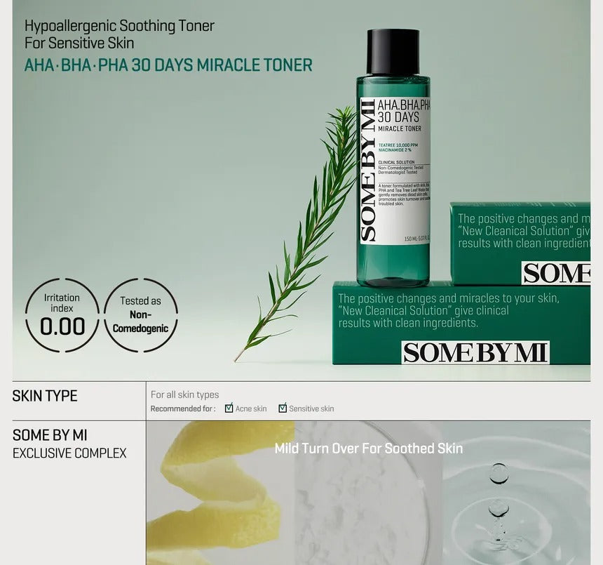AHA, BHA, PHA 30 Days Miracle Toner by SOME BY MI