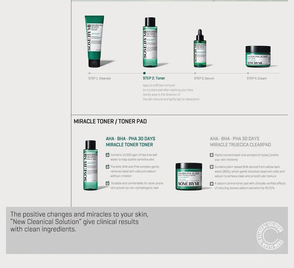 AHA, BHA, PHA 30 Days Miracle Toner by SOME BY MI